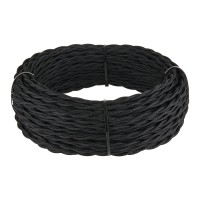 Ретро кабель витой 3х1,5 (черный) Ретро кабель витой 3х1,5 (черный)