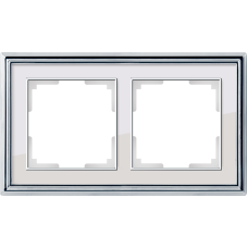 Рамка на 2 поста (хром/белый) WL17-Frame-02