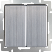 Выключатель двухклавишный (глянцевый никель) WL02-SW-2G