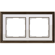 Рамка на 2 поста (бронза/белый) WL17-Frame-02