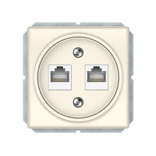 Компьютерная розетка Vilma ST150, двухместная (2ХRJ45 CAT5E UTP), без рамки, слоновая кость