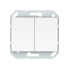 Кнопочный выключатель Vilma XP500, 2-клавишный, без рамки, белый