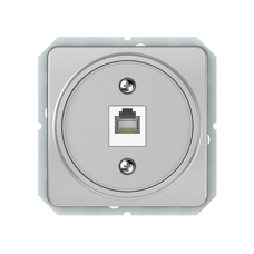 Телефонная розетка Vilma LX200, одноместная (1ХRJ11), без рамки, металлик