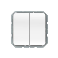 Переключатель Vilma LX200, 2-клавишный, без рамки, белый