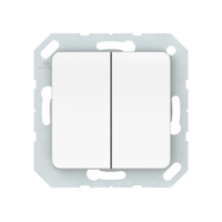 Выключатель Vilma SL250, 2-клавишный, с подсветкой, без рамки, белая