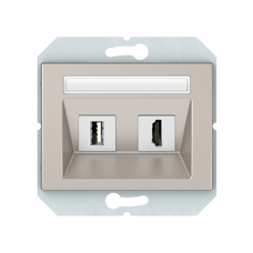 HDMI/USB розетка XP500 (HDMIXUSB), без рамки, шампань