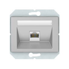 Компьютерная розетка Vilma XP500, одноместная (1ХRJ45 CAT5E UTP), без рамки, металлик