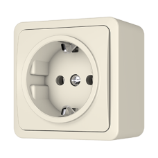 Розетка Vilma SL+250, c заземлением, слоновая кость