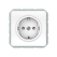 Розетка Vilma LX200, с заземлением и со шторками, без рамки, белая