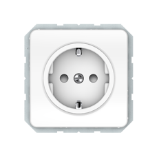 Розетка Vilma LX200, с заземлением и со шторками, без рамки, белая
