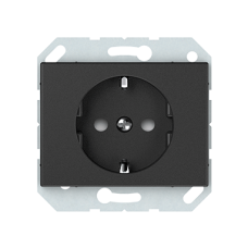 Розетка Vilma XP500, с заземлением и со шторками, без рамки, антрацит