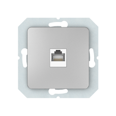 Компьютерная розетка Vilma SL250, одноместная (1ХRJ45 CAT5E UTP), без рамки, металлик