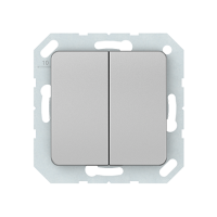 Выключатель Vilma SL250, 2-клавишный, с подсветкой, без рамки, металлик