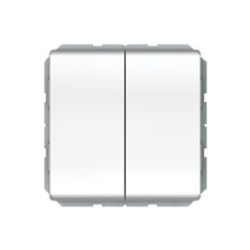 Переключатель Vilma ST150, 2-клавишный, без рамки, белый