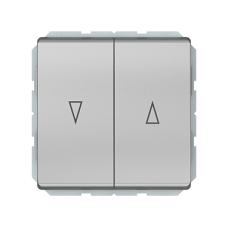 Кнопочный выключатель для жалюзи Vilma ST150, 2-клавишный, без рамки, металлик
