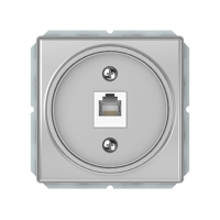 Телефонная розетка Vilma ST150, одноместная (1ХRJ11), без рамки, металлик