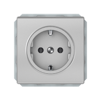 Розетка Vilma ST150, с заземлением, без рамки, металлик