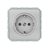 Розетка Vilma LX200, с заземлением, без рамки, металлик