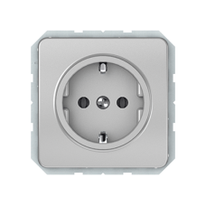Розетка Vilma LX200, с заземлением, без рамки, металлик