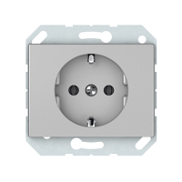 Розетка Vilma XP500, с заземлением, без рамки, металлик