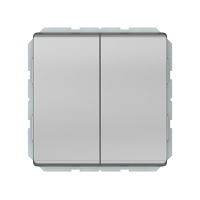 Переключатель Vilma ST150, 2-клавишный, без рамки, металлик