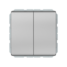 Переключатель Vilma ST150, 2-клавишный, без рамки, металлик