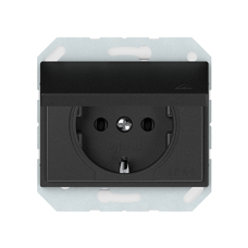 Розетка Vilma XP500, с заземлением, со шторками и крышкой (IP44), без рамки , антрацит