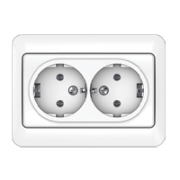 Розетка Vilma SL250, 2-местная, c заземлением, белая