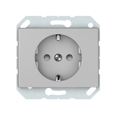 Розетка Vilma XP500, с заземлением и со шторками, без рамки, металлик