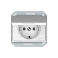 Розетка Vilma XP500, с заземлением и крышкой (IP44), без рамки, белая