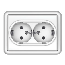 Розетка Vilma ST150, 2-местная, c заземлением, белая