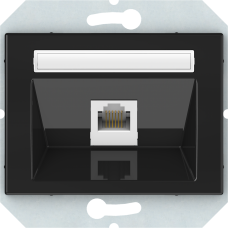 Компьютерная розетка Vilma XP500, одноместная (1ХRJ45 CAT5E UTP), без рамки, черный