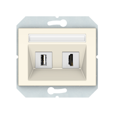 HDMI/USB розетка XP500 (HDMIXUSB), без рамки, слоновая кость