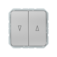 Кнопочный выключатель для жалюзи Vilma LX200, 2-клавишный, без рамки, металлик