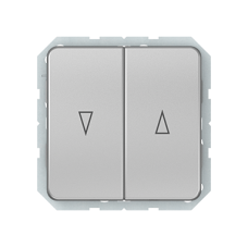 Кнопочный выключатель для жалюзи Vilma LX200, 2-клавишный, без рамки, металлик
