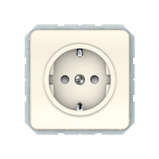 Розетка Vilma LX200, с заземлением и со шторками, без рамки, слоновая кость