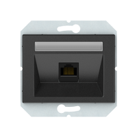 Компьютерная розетка Vilma XP500, одноместная (1ХRJ45 CAT5E UTP), без рамки, антрацит