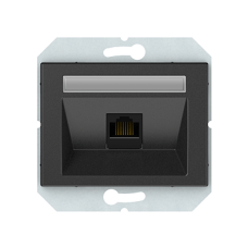 Компьютерная розетка Vilma XP500, одноместная (1ХRJ45 CAT5E UTP), без рамки, антрацит
