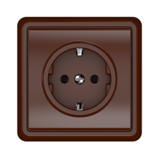 Розетка Vilma ST150, с заземлением, с рамкой, коричневый