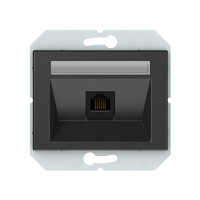 Телефонная розетка Vilma XP500, одноместная (1ХRJ11), без рамки, антрацит