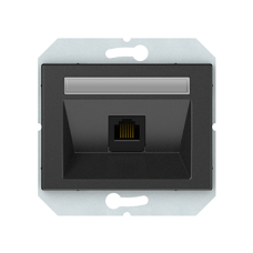 Телефонная розетка Vilma XP500, одноместная (1ХRJ11), без рамки, антрацит
