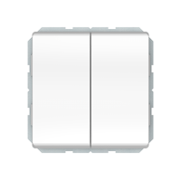 Выключатель Vilma ST150, 2-клавишный, с подсветкой, без рамки, белый