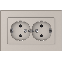 Розетка Vilma XP500, 2-местная, с заземлением, шампань