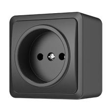 Розетка Vilma SL+250, без заземления, антрацит