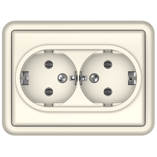 Розетка Vilma ST150, 2-местная, c заземлением, слоновая кость