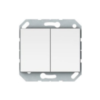 Выключатель Vilma XP500, 2-клавишный, без рамки, белый