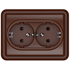 Розетка Vilma ST150, 2-местная, c заземлением, коричневый