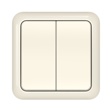 Выключатель Vilma LX200, 2-клавишный, слоновая кость