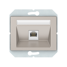 Телефонная розетка Vilma XP500, одноместная (1ХRJ11), без рамки, шампань