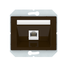 Телефонная розетка Vilma XP500, одноместная (1ХRJ11), без рамки, коричневая